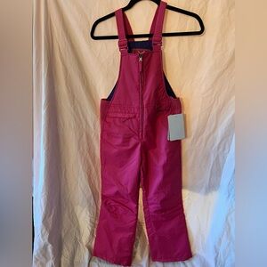 NWT Arctix Kids Fuchsia Snow Bib Overall adjustable shoulder straps front zipper